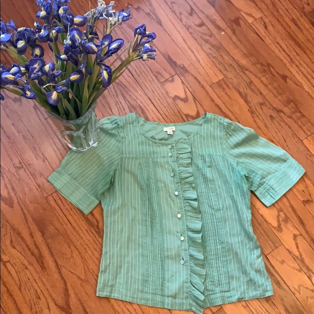 Anthropologie Odille ruffle shirt size 4